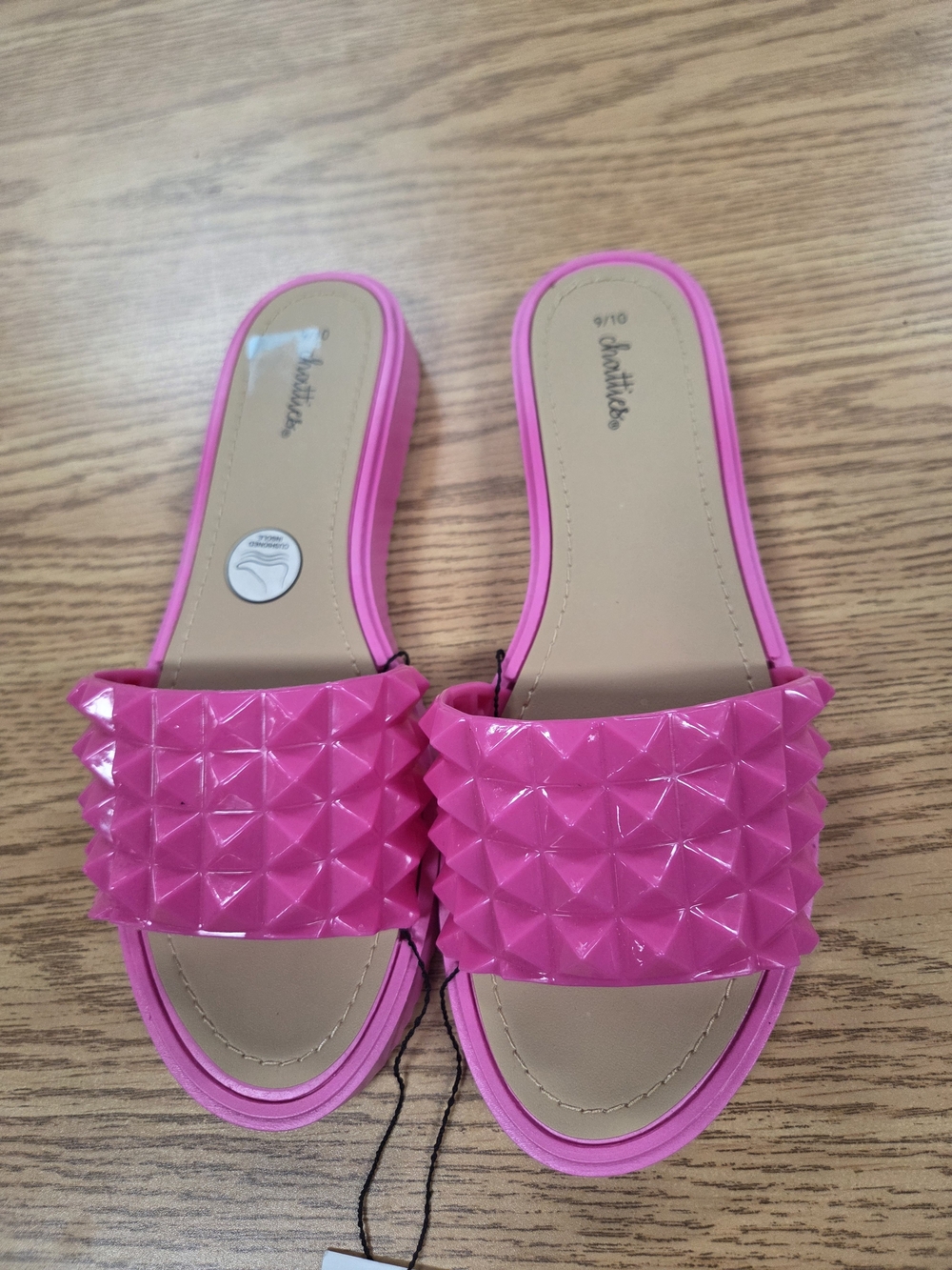 Brand Hot Pink Studded Slide Size 9 Sandals